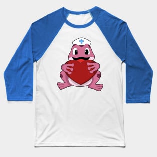 Frog as Nurse with Heart Baseball T-Shirt